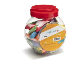 Gomma soft touch 8 cm colori assortiti expo 48 pezzi - 11733