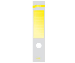Copridorso CDR S - carta autoadesiva - 7 x 34,5 cm - giallo - conf. 10 pezzi - Sei Rota - 58012606 - 8004972008882 - DMwebShop