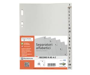 Separatore alfabetico A-Z Record R - PPL - 15 x 21 cm - A5 - grigio - Sei Rota - 581500 - 8004972270029 - DMwebShop