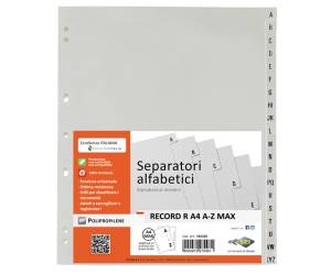 Separatore alfabetico A-Z Record R - PPL - 24,5 x 30 cm - A4 maxi - grigio - Sei Rota - 581420 - 8004972270081 - DMwebShop