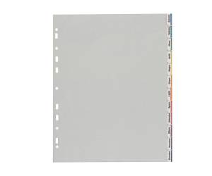 Separatore - 12 tacche personalizzabili - PP - 22 x 30 cm - grigio - Favorit - 400006688 - 8006779056202 - DMwebShop