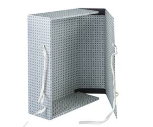 Scatola archivio in legno - con fettuccia - 38 x 27 cm - dorso 12 cm - grigio - Brefiocart - 0203707 - 8014819006148 - DMwebShop