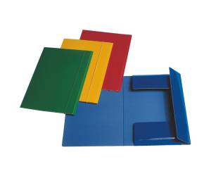 Cartella 3 lembi con elastico A4 dorso 0,3 cm cartoncino plastificato giallo - 5071