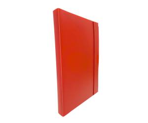 Cartella progetto con elastico 24 x 35 cm dorso 3 cm rosso - 5212