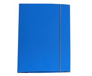 Cartellina con elastico cartone plastificato 3 lembi 25 x 34 cm azzurro - 2766