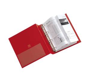 Raccoglitore Stelvio 22 x 30 cm 4 anelli a R 16 mm dorso 2,5 cm rosso - 5343