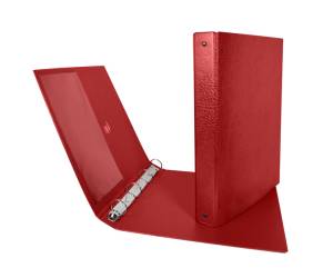 Raccoglitore Stelvio 4 anelli a R 25 mm dorso 3 cm 22 x 30 cm rosso - 5347