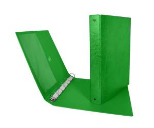 Raccoglitore Stelvio 4 anelli tondi 25 mm dorso 3 cm 22 x 30 cm verde - 5345