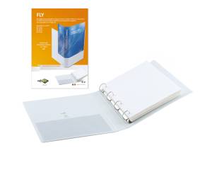 Raccoglitore personalizzabile Fly 22 x 30 cm 4 anelli a D 30 mm dorso 4 cm bianco - 5359