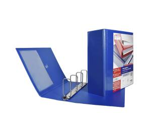 Raccoglitore personalizzabile Stelvio TI 22 x 30 cm 4 anelli a Q 65 mm blu dorso 9 cm - 5361