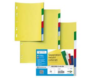 Separatore Record S 6 tasti PP 21 x 29,7 cm A4 multicolore - 4386