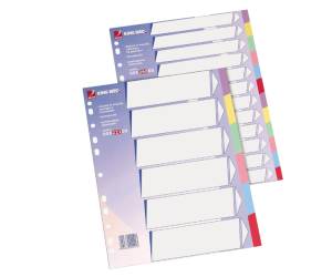 Separatore cartoncino 225 gr 6 tasti colorati A4 multicolore - 7457