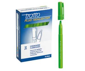 Evidenziatore fluo Highlighter - punta a scalpello - verde - conf. 12 pezzi - Tratto - 733002 - 8000825733628 - DMwebShop