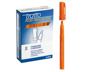 Evidenziatore fluo Highlighter - punta a scalpello - arancio - conf. 12 pezzi - Tratto - 733003 - 8000825733635 - DMwebShop