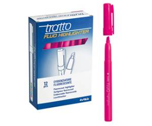 Evidenziatore fluo Highlighter - punta a scalpello - rora - conf. 12 pezzi - Tratto - 733007 - 8000825733659 - DMwebShop