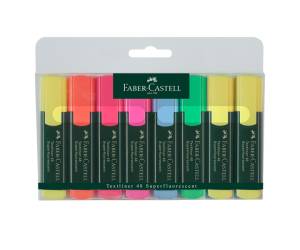 Evidenziatore Textliner 48 - punta a scalpello - tratto 1 - 3 - 5 mm - astuccio 8 colori - Faber Castell - 154862 - DMwebShop