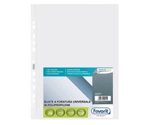 Buste forate Special PP Superior liscio - 23 x 33 cm - trasparente - conf. 25 buste - Favorit - 100460065 - 8006779002155 - DMwebShop