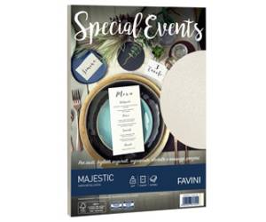 Carta metallizzata Special Events - A4 - 120 gr - crema - conf. 20 fogli - Favini - A69Q154 - 8007057617245 - DMwebShop