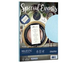 Carta metallizzata Special Events - A4 - 250 gr - azzurro - conf. 10 fogli - Favini - A69T174 - 8007057617436 - DMwebShop