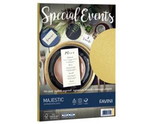 Carta metallizzata Special Events - A4 - 250 gr - oro - conf. 10 fogli - Favini - A69H174 - 8007057617450 - DMwebShop