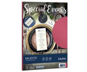 Carta metallizzata Special Events - A4 - 250 gr - rosso - conf. 10 fogli - Favini - A69C174 - 8007057617474 - DMwebShop