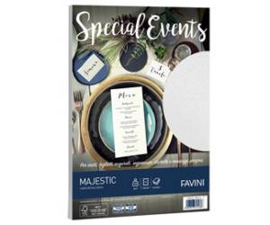Carta metallizzata Special Events A4,120 gr bianco confezione 20 fogli - 8510
