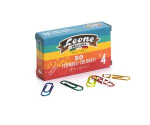 Fermagli metallizzati - lunghezza 32 mm - n. 4 - colori assortiti - scatola 50 pezzi - conf. 10 pezzi - Leone dell'era - FX5 - 44684B - DMwebShop