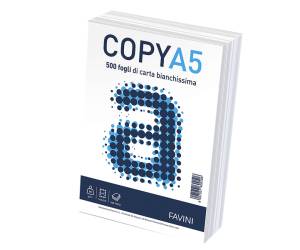 Carta Copy - A5 - 80 gr - bianco - 148 x 210 mm - risma 500 fogli - conf. 12 pezzi - Favini - A620505 - 8007057600506 - DMwebShop