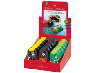 Temperamatite Animals con contenitore - 2 fori - con serbatoio e gomma assortiti - conf. 18 pezzi - Faber Castell - 183522 - 77111AA - DMwebShop