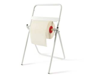 Porta bobina industriale da terra 40 x 44 x 80 cm metallo verniciato bianco - 17277