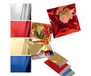 Buste regalo in PPL metal lucido - rosso - 35 x 50 + 5 cm - con patella adesiva - conf. 50 buste - PNP - U-814ARRYP5RO - 8013170148856 - DMwebShop