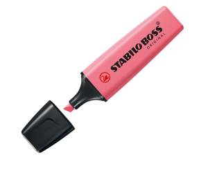 Evidenziatore Boss Original Pastel - punta a scalpello - tratto 2 - 5 mm - rosa antico 129 - conf. 10 pezzi - Stabilo - 70/129 - 4006381492294 - DMwebShop