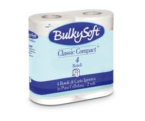Carta igienica Classic 2 veli 16 gr 10 cm x 52,5 mt diametro 11,5 cm 500 strappi pacco 4 rotoli Bulkysoft 66440 - 281