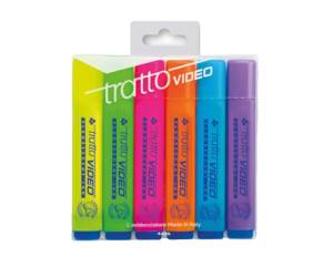 Evidenziatore Video punta a scalpello da 1,5 mm astuccio 6 colori - 14470