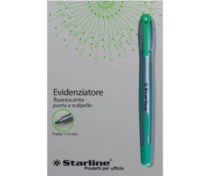 Evidenziatore a penna - punta scalpello - tratto 1 - 4 mm - verde - conf. 12 pezzi - Starline - STL1639. - 8025133019929 - DMwebShop