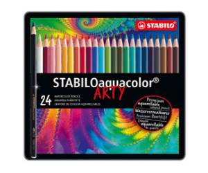 Pastello Aquacolor 1624 - tratto 2,8 mm - colori assortiti - astuccio 24 pezzi - Stabilo - 1624-5 - 4006381146494 - DMwebShop