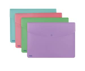 Busta con bottone Pastel A4 PP colori assortiti - 1876