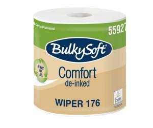 Bobina asciugatutto Comfort 2 veli 24 cm x 176 mt 18 gr diametro 25 cm microgoffrata bianco Bulkysoft - 1690