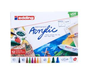 Marcatore permanente acrilico Creative Set punta tonda e scalpello - 16175