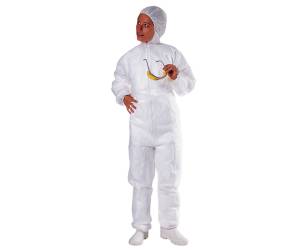 Tuta con cappuccio monouso PPL non tessuto taglia XL bianco - 18600