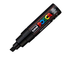 Marcatore a base d'acqua Uni Posca PC8K punta large a scalpello 8 mm nero - M PC8K N - 4902778916452 - DMwebShop