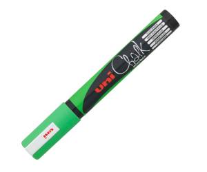 Marcatore a gesso liquido Uni Chalk Marker - punta tonda - 1,8 - 2,5 mm - verde fluo - Uni Mitsubishi - M PWE5M VF - 4902778140048 - DMwebShop