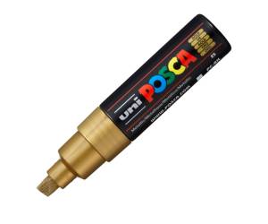 Marcatore Uni Posca PC8K - punta a scalpello - 8 mm - oro - Uni Mitsubishi - M PC8K ORO - 4902778113608 - DMwebShop