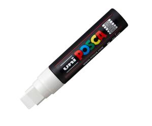 Marcatore a base d acqua Uni Posca PC17K punta extra large a scalpello 15 mm bianco - 15838