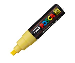 Marcatore a base d acqua Uni Posca PC8K punta large a scalpello 8 mm giallo - 15835