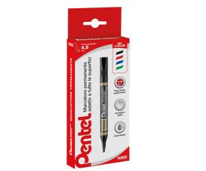 Marcatore permanente N860 punta scalpello astuccio 4 colori assortiti - 15799