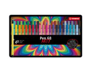 Pennarelli Pen 68 colori assortii scatola in metallo 40 pezzi - 15440