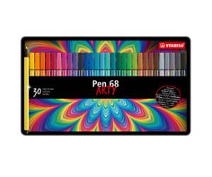 Pennarelli Pen 68 colori assortiti scatola in metallo 30 pezzi - 15441