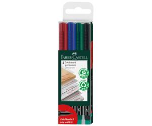 Pennarello Multimark universale con gomma astuccio 4 colori Faber Castell - 15494