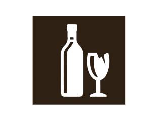 Etichetta adesiva raccolta differenziata con icona VETRO 120 x 130 mm - 8088